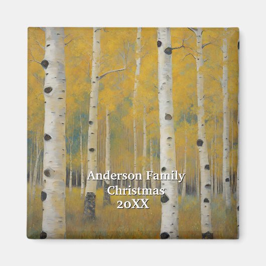 Golden Modern Aspen Trees Magneet (Voorkant)