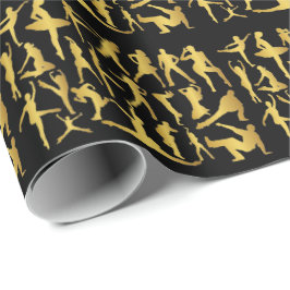 Golden Modern Classic Hip Hop Dance Black Cadeaupapier