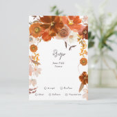 Golden Modern Copper Rich Floral Botanicals RSVP Kaartje (Staand voorkant)