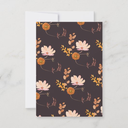 Golden Modern Copper Rich Floral Botanicals RSVP Kaartje (Achterkant)