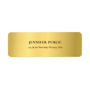 Golden Modern Glamoureus Gold Chic Return Address Etiket