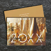 Golden Modern Happy New Year Greeting Feestdagenkaart