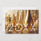 Golden Modern Happy New Year Greeting Feestdagenkaart (Voorkant)