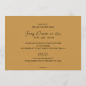 Golden Modern Happy New Year's Eve Party Kaart (Achterkant)