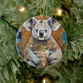Golden Modern Koala Beer Keramisch Ornament