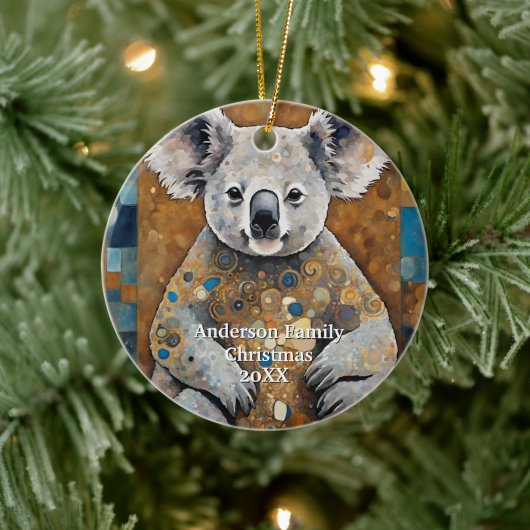 Golden Modern Koala Beer Keramisch Ornament (Boom)