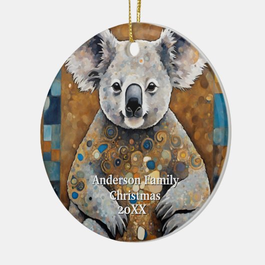 Golden Modern Koala Beer Keramisch Ornament (Links)
