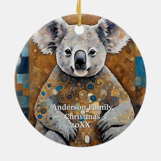 Golden Modern Koala Beer Keramisch Ornament (Achterkant)