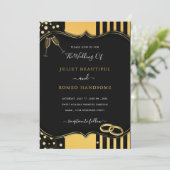 Golden Modern Lijst Black Gold Wedding (Staand voorkant)