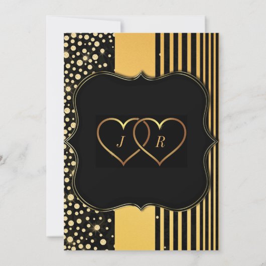 Golden Modern Lijst Black Gold Wedding (Achterkant)