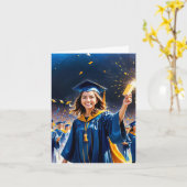 Golden Moments - High School Afstuderen vieren Kaart (Gele Bloem)