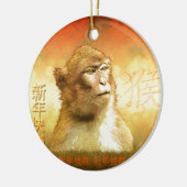 Golden Monkey Chinees Jaar van de aap Keramisch Ornament (Links)