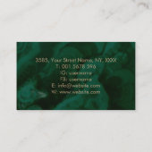 Golden Monogram Celtic Knot Ornament op malachite Visitekaartje (Achterkant)