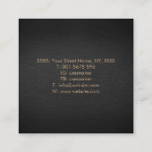 Golden Monogram Celtic Knot Ornament Vierkante Visitekaartje (Achterkant)