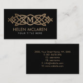 Golden Monogram Celtic Knot Ornament Visitekaartje (Voorkant / Achterkant)