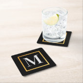 Golden Monogram Kartonnen Onderzetters (Insitu)