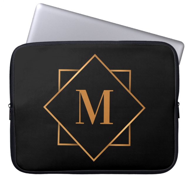 Golden Monogram Laptop Sleeve (Voorkant)