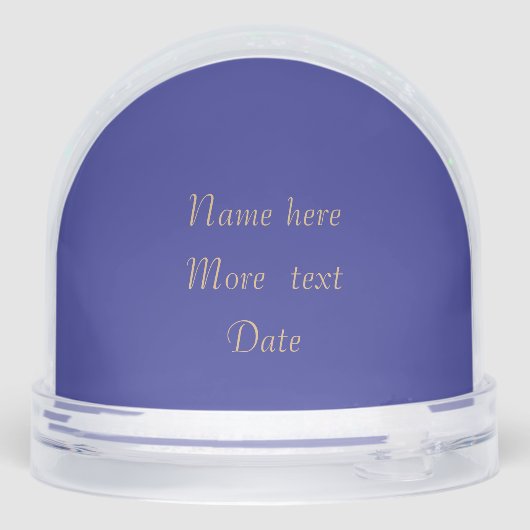 Golden Monogram & Laurel Wreath on Deep Blue Sneeuwbol (Achterkant)