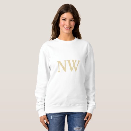 Golden Monogram Naam initialen Custom Vrouwen Trui (Voorkant volledig)