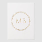Golden Monogram paar Initialen bruiloft Vellum Uitnodigingen (Voorkant)