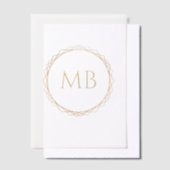 Golden Monogram paar Initialen bruiloft Vellum Uitnodigingen (Offset)
