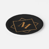 Golden Monogram Papieren Bordje (Gekanteld)