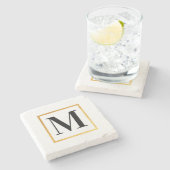 Golden Monogram Stenen Onderzetter (Zijkant)