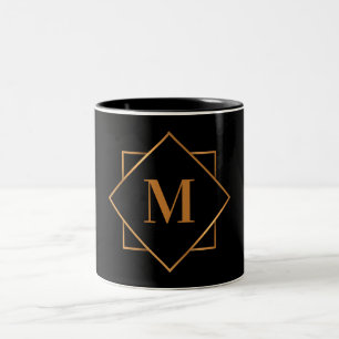Golden Monogram Tweekleurige Koffiemok