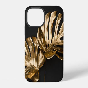 Golden Monstera: Luxe artistieke compositie iPhone 12 Hoesje