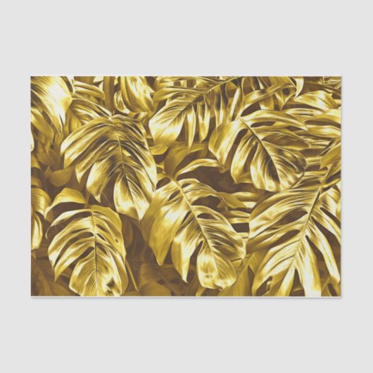 Golden monstera Tissue Paper Tissuepapier (Voorkant)