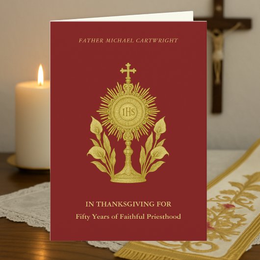 Golden Monstrance Priest 50ste Jubileum Kaart