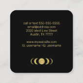 Golden Moon Astrology Teacher Coach Spiritueel Vierkante Visitekaartje (Achterkant)