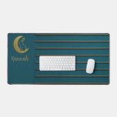 Golden Moon & Bunny op Blauwgroen Bureaumat (Keyboard & Muis)