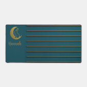 Golden Moon & Bunny op Blauwgroen Bureaumat (Voorkant)