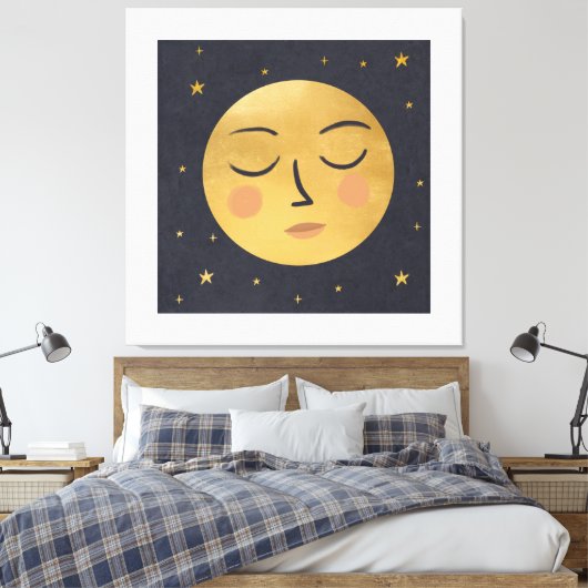 Golden moon canvas afdruk (Insitu (Slaapkamer))