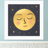 Golden moon canvas afdruk (Insitu (Houten vloer))