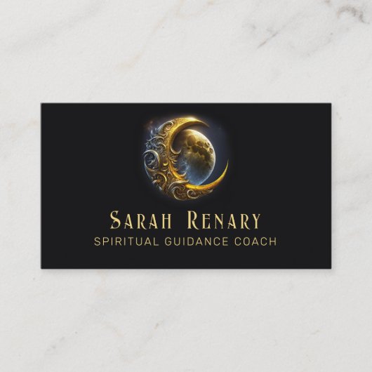 Golden Moon Celestial Teacher Coach Visitekaartje (Voorkant)