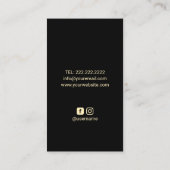 Golden Moon Elegant Black & Gold Beauty Salon Visitekaartje (Achterkant)