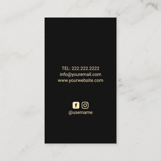 Golden Moon Elegant Black & Gold Beauty Salon Visitekaartje (Achterkant)