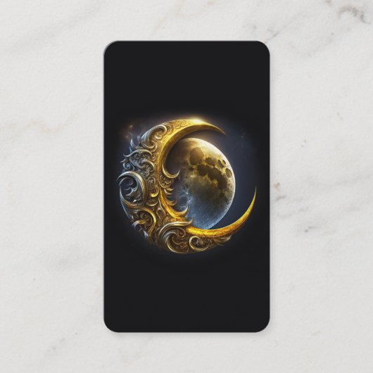 Golden Moon Lunar Teacher Coach Spiritueel Visitekaartje (Voorkant)