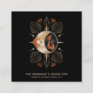 *~* Golden Moon Mermaid & Sacred Geometry Spa Vierkante Visitekaartje
