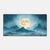 Golden Moon Over Mountains Desk Mat – Natuur-Inspi (Voorkant)