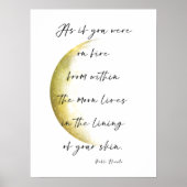 Golden Moon Phase Neruda Poetry Poster (Voorkant)