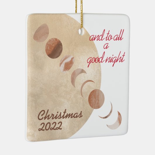 Golden Moon Phases Kerstmis Keramisch Ornament (Rechts)