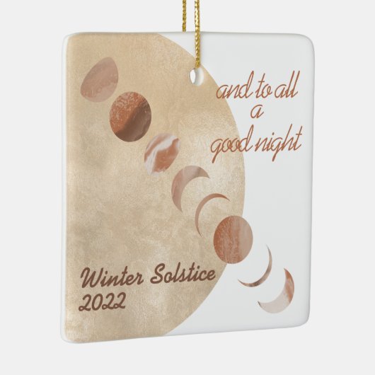 Golden Moon Phases Winter Solstice Keramisch Ornament (Rechts)