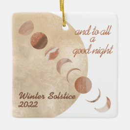 Golden Moon Phases Winter Solstice Keramisch Ornament