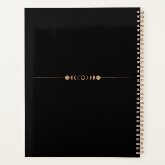 Golden Moon Phases Yoga Studio Visitekaartje Planner (Achterkant)