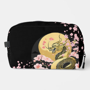 Golden Moon Sakura Dragon Print Cut Naaizak Toilettasje