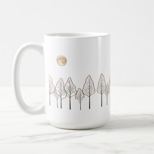 Golden Moonlit Forest – Minimal Art Classic Mok (Links)