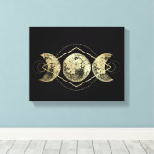 Golden Moons Heilige Geometrie Canvas Afdruk (Insitu (Houten vloer))